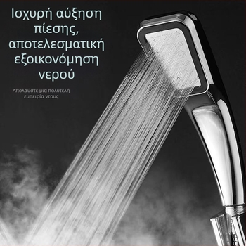 Τετράγωνη φορητή κεφαλή ντους με πίεση, ABS, λειτουργία βροχής, τύπος ψεκασμού, θερμοκρασία λειτουργίας 0–100°C