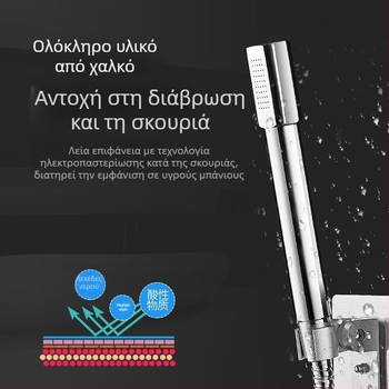 Magic House Χειρολαβής κεφαλή ντους από χαλκό – Φορητό ντους βροχής, επίστρωση ηλεκτροπλατίσματος, στυλ ελαφριάς πολυτέλειας