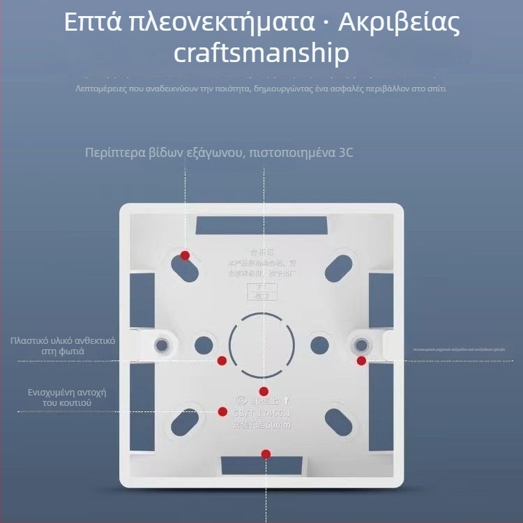 Επιφανειακά τοποθετούμενο διπλό κουτί διακλάδωσης για διακόπτες και πρίζες, PVC φλογοανθεκτικό, μοντέλο 86