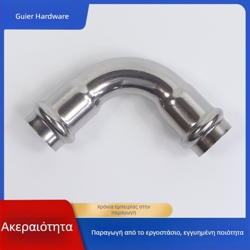 Γωνιακός συνδετήρας σωλήνα από ανοξείδωτο χάλυβα, διπλής συμπίεσης, ισοδιάμετρος