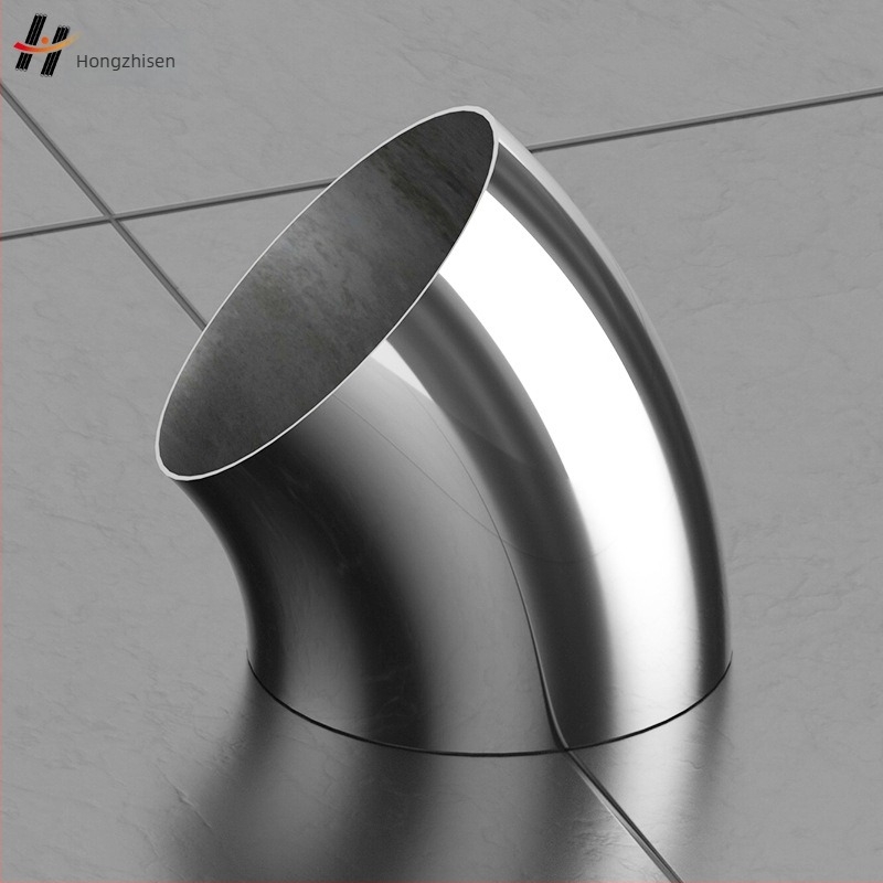 304 ανοξείδωτος χάλυβας καμπύλη σωλήνας για κιγκλιδώματα σκάλας, γωνία 45°, τοίχωμα 2.0 mm, συγκολλημένος, ανθεκτικός στη διάβρωση, βιομηχανική κυκλική ένωση εξαγωγής