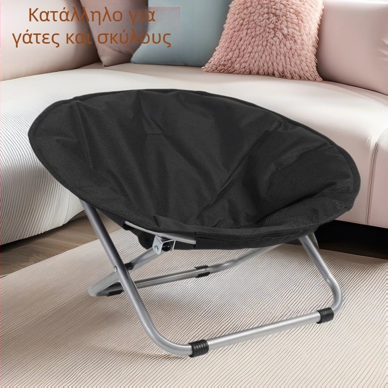 Φορητό αναδιπλούμενο κυκλικό κρεβάτι κατοικιδίων με υψωμένη αιώρα γάτας — διαπνέον, διατηρεί τη ζεστασιά, Oxford ύφασμα