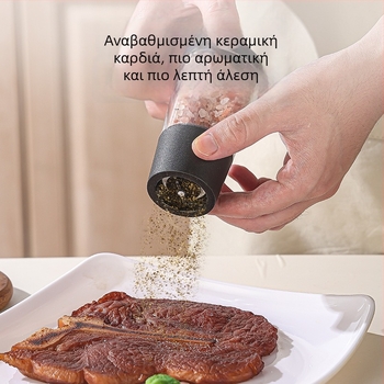 Χειροκίνητος μύλος πιπεριού και αλατιού – Υλικό PP, χειροκίνητος, χωρίς παροχή ρεύματος, κατάλληλος για πιπέρι και θαλασσινό αλάτι
