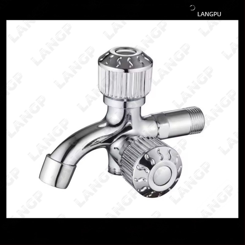 LP βρύση για πλυντήριο – σώμα από κράμα ψευδαργύρου, κεραμικός δίσκος βαλβίδας, σπειροειδές άνοιγμα, μονοκόμματος σχεδιασμός, ηλεκτροπλατιωμένη επιφάνεια, μοντέρνο μινιμαλιστικό στυλ