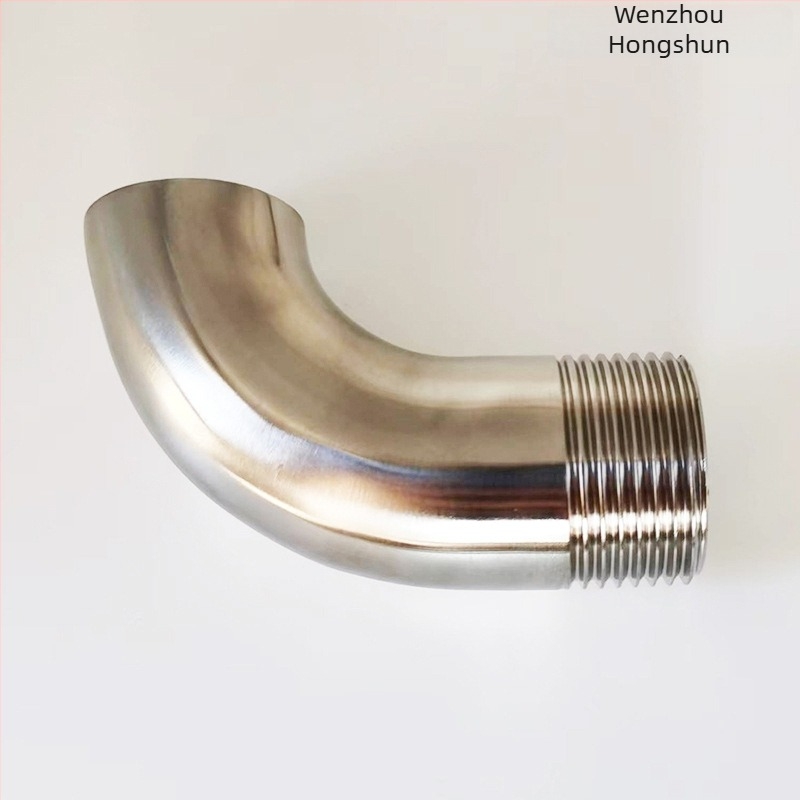 Γωνιακός εξάρτημα σωλήνα με εξωτερική βίδα, ανοξείδωτος χάλυβας, Ø10–114 mm, πάχος τοιχώματος 2.0 mm, γυαλιστερή επιφάνεια