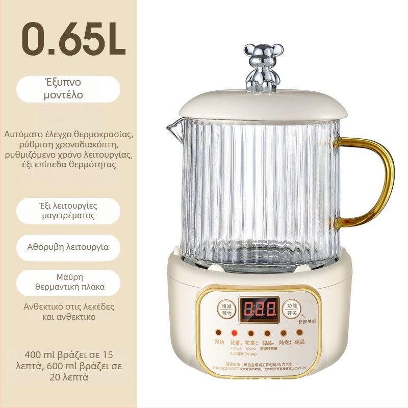 Ηλεκτρικό κύπελλο θέρμανσης για γραφείο, συμπαγές με αποσπώμενος σχεδιασμός (θέρμανση βάσης, ισχύς κάτω από 1000W, χωρητικότητα κάτω από 1L, προστασία από υπερθέρμανση)