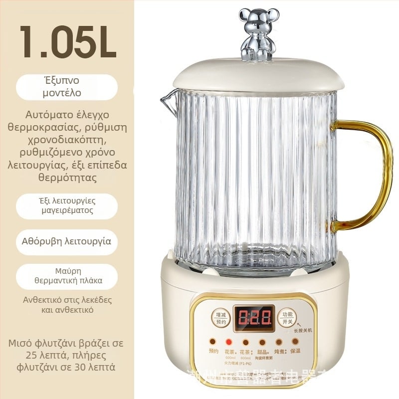 Ηλεκτρικό κύπελλο θέρμανσης για γραφείο, συμπαγές με αποσπώμενος σχεδιασμός (θέρμανση βάσης, ισχύς κάτω από 1000W, χωρητικότητα κάτω από 1L, προστασία από υπερθέρμανση)