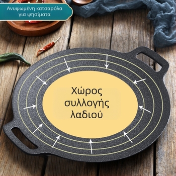 Κυκλική χυτή σιδερένια σχάρα εξωτερικού χώρου, κορεάτικου στυλ μπάρμπεκιου, τηγάνι γκριλ χωρίς επίστρωση