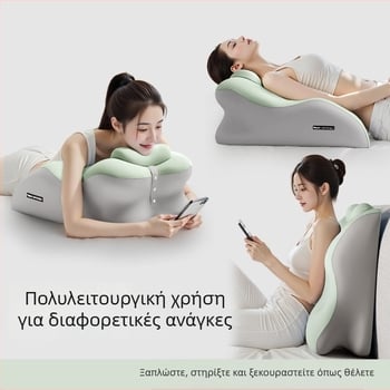 Μαξιλάρι από αφρό μνήμης με κάλυμμα πολυεστέρα, προσαρμόσιμο, μονόχρωμο σχέδιο, μοντέρνος μινιμαλισμός