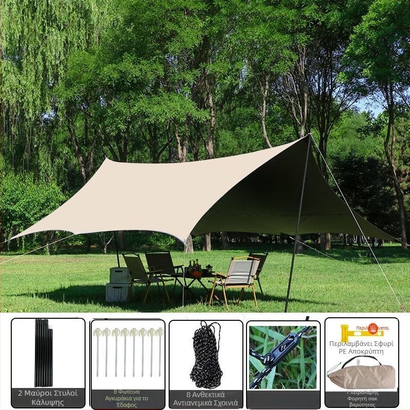 Σκηνή canopy από Oxford ύφασμα, απαιτείται συναρμολόγηση, τετραετής χρήση, για 2–6 άτομα, μεταλλικό πλαίσιο, εξωτερικό αδιάβροχο ύφασμα 1500–2000 mm