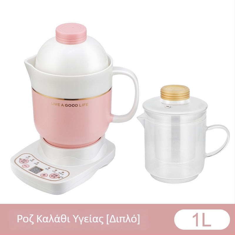 Ηλεκτρικό κεραμικό κύπελλο υγείας, θέρμανση πλαισίου, 360W, χωρητικότητα 0,6–1,0 L, προστασία από υπερθέρμανση, 1–2 μερίδες