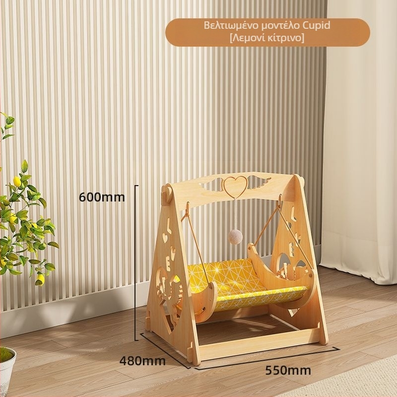 Γατοφωλιά – κρεμαστό κρεβάτι-φωλιά, ξύλινο, για όλες τις εποχές, διατηρεί τη θερμότητα