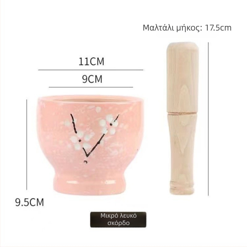 Κεραμικός μύλος για σκόρδο και γουδοχέρι – παραδοσιακό οικιακό σκεύος για πάστα σκόρδου, χειροκίνητο