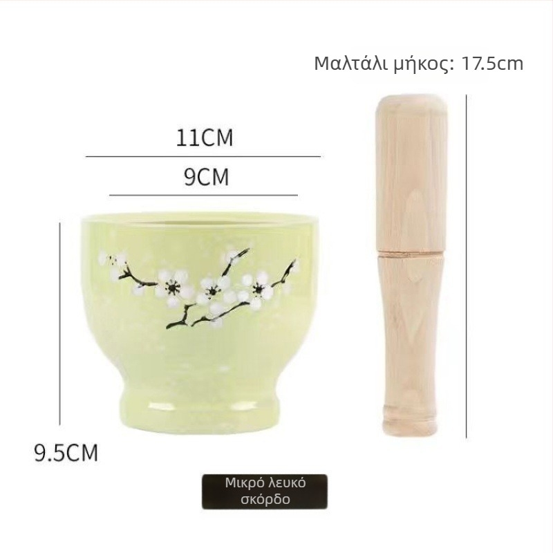 Κεραμικός μύλος για σκόρδο και γουδοχέρι – παραδοσιακό οικιακό σκεύος για πάστα σκόρδου, χειροκίνητο