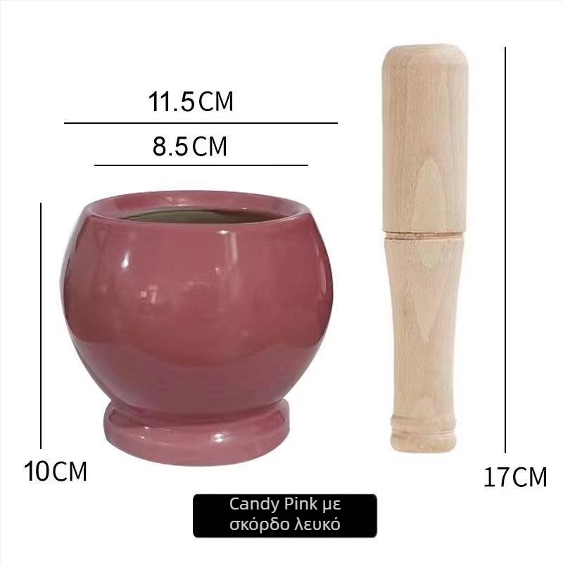 Κεραμικός μύλος για σκόρδο και γουδοχέρι – παραδοσιακό οικιακό σκεύος για πάστα σκόρδου, χειροκίνητο