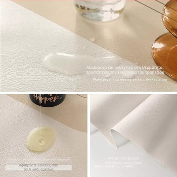 Κύκλικό PU τραπεζομάντηλο – Αδιάβροχο, Ανθεκτικό στα λίπη, Αντι-καψίματα και Θερμική μόνωση, Ριγέ σχέδιο