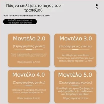 Κυκλική επιφάνεια τραπεζιού από PVC, μονοχρωματικό σχέδιο