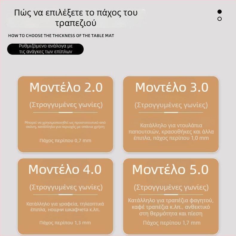 Κυκλική επιφάνεια τραπεζιού από PVC, μονοχρωματικό σχέδιο