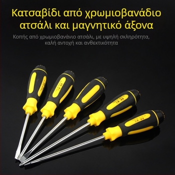 Κατσαβίδι Phillips με μαγνητική κεφαλή, CR-V ατσάλι, μη μονωμένο, βάρος 0.2