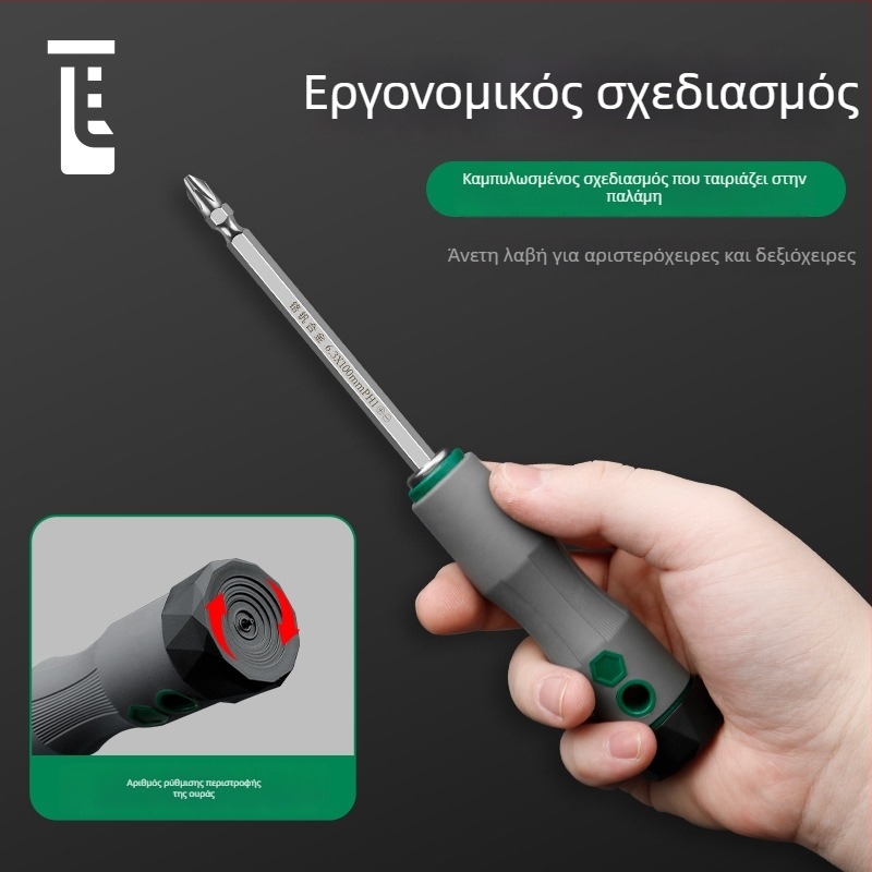 Διπλής χρήσης κατσαβίδι με σταυροειδή και ευθύ κεφαλή, μονωμένο, χρωμοβάνιο χάλυβα CR-V, λαβή TPR, μη μαγνητικό