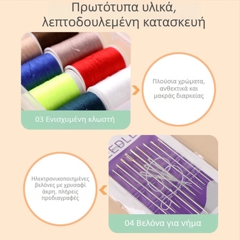 Φορητό σετ θήκης βελόνας και κλωστής – Πολυλειτουργικό σετ ραψίματος, οργανωτής αποθήκευσης