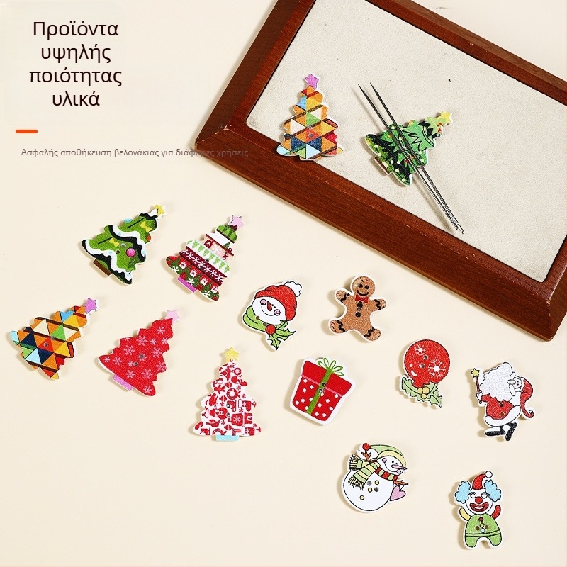 Εργαλείο αναρρόφησης βελόνας — ξύλινο χριστουγεννιάτικο σχέδιο, για κέντημα με σταυρό, φορητό, κατά της απώλειας
