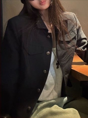 Casual σακάκι με κορεάτικο γιακά, ανάμειξη βαμβακιού-πολυεστέρα, κλασικά μανίκια, Φθινόπωρο 2025