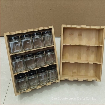 Ράφι μπαχαρικών τοίχου από μπαμπού, 12 διαμερίσματα, αναδιπλούμενο