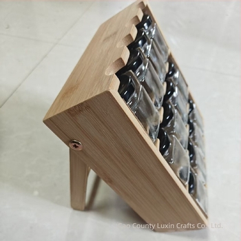 Ράφι μπαχαρικών τοίχου από μπαμπού, 12 διαμερίσματα, αναδιπλούμενο