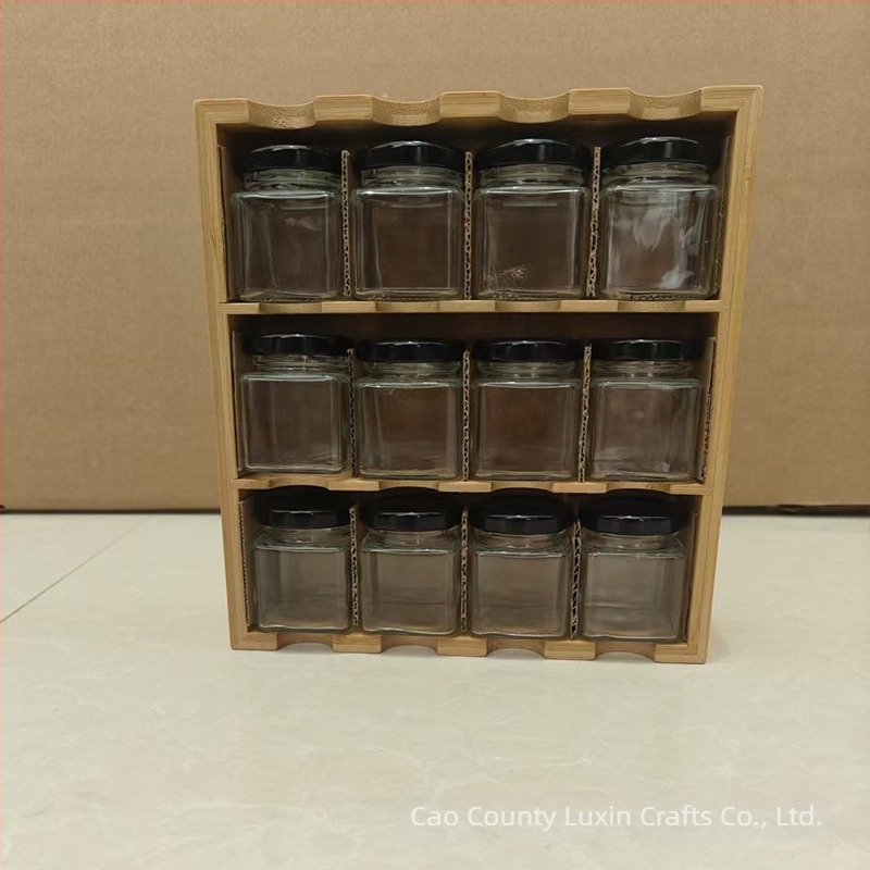Ράφι μπαχαρικών τοίχου από μπαμπού, 12 διαμερίσματα, αναδιπλούμενο