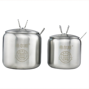 Δοχείο καρυκεύματος από ανοξείδωτο χάλυβα 304, στρογγυλό σχήμα, εκτυπωμένο λογότυπο, δυνατότητα προσαρμογής