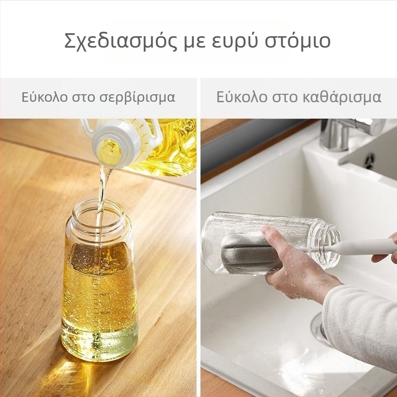 Γυάλινο μπουκάλι λαδιού με αυτόματο άνοιγμα-κλείσιμο — ανθεκτικό στις διαρροές, κουζίνας φιάλη για σόγια σος και ξύδι