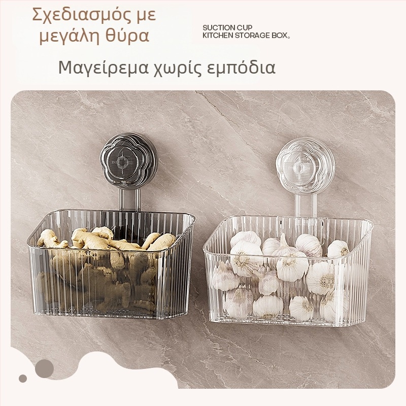 Επιτοίχιο ράφι μπαχαρικών για κρεμμύδια, τζίντζερ και σκόρδο – χωρίς τρύπες, PET υλικό, καταγωγή Τσάοzhou, κυκλοφορεί το 2025