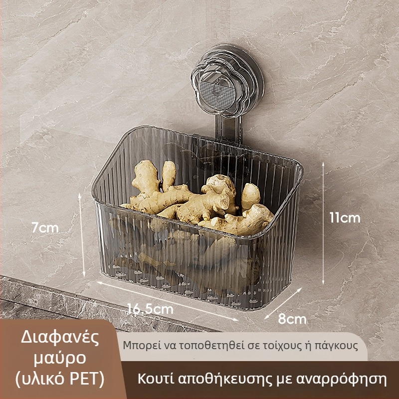 Επιτοίχιο ράφι μπαχαρικών για κρεμμύδια, τζίντζερ και σκόρδο – χωρίς τρύπες, PET υλικό, καταγωγή Τσάοzhou, κυκλοφορεί το 2025