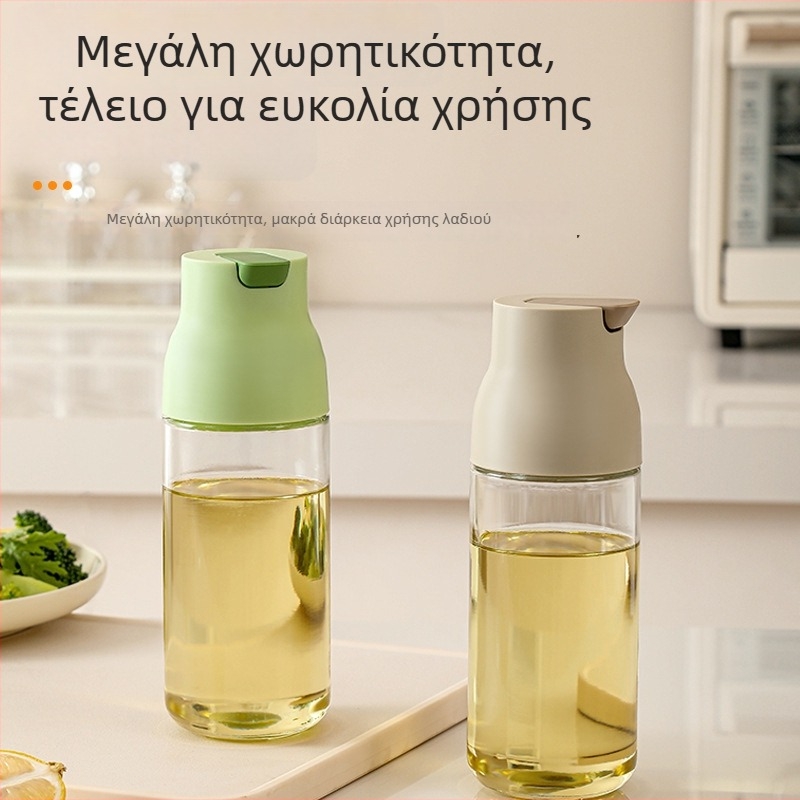 Tuoke γυάλινο μπουκάλι λαδιού με σχεδίαση βαρύτητας, αυτόματη λειτουργία ανοίγματος-κλεισίματος, αδιάβροχο και με μεγάλη χωρητικότητα για λάδι και καρυκεύματα.