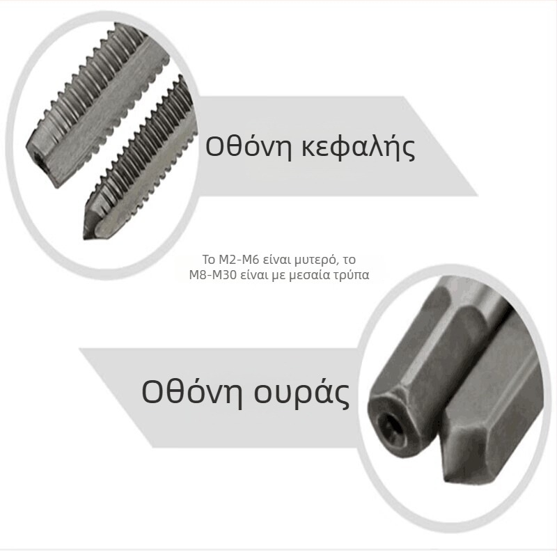 Ταπ μηχανής, 2-κόνοι, 3–20 mm, H2