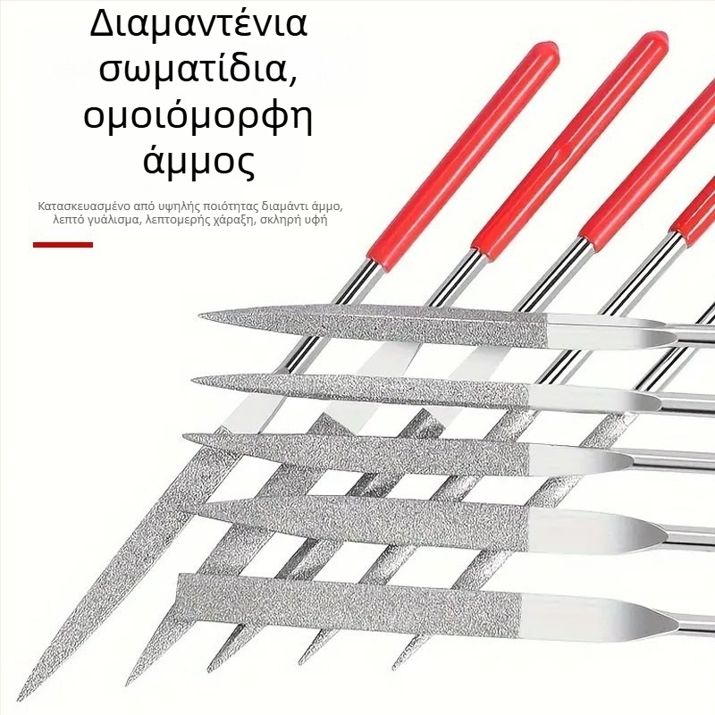 Σετ αρχείων ξυλουργίας από ατσάλι, επίπεδη διατομή, χοντρά δόντια, λαβή Ø6 mm