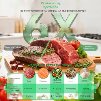 Φορητός σακκούλης κενού για τρόφιμα με σακούλα αποθήκευσης, USB τροφοδοσία, ABS περίβλημα, χωρητικότητα <500 ml, 5W, 3.7V, έλεγχος αφής, κενού και σφράγισης