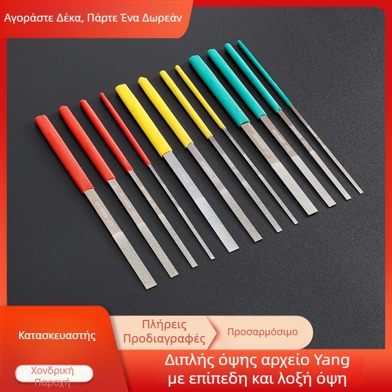 Διπλής όψεως διαμαντόφιλ, λεπτός ηλεκτροπλατινωμένος κράμα, επίπεδος και γωνιώδης φάιλ για σκληρά υλικά, κεραμικά και γυαλί