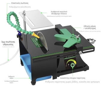 Τριβείο πάγκου για κοπή νεφρίτη με λείανση και χάραξη — 1850W