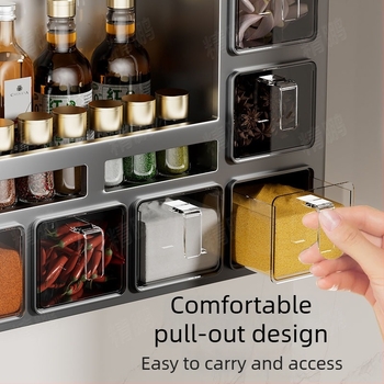 Odyssk Ράφι μπαχαρικών τοίχου από χάλυβα άνθρακα, χωρίς τρύπες, μοντέρνο μινιμαλιστικό στυλ, για λάδι, αλάτι, σάλτσα και ξύδι