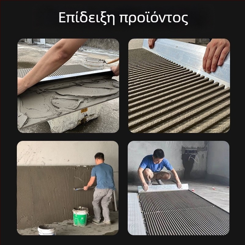 Οδοντωτό εργαλείο αρμολόγησης πλακιδίων με αυλακώσεις, βάση από ανοξείδωτη πλάκα, λαβή από ατσάλι — Ding Laishi