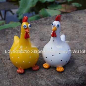 Διακοσμητικό κήπου από ρητίνη σε σχήμα κοτόπουλου – μοντέρνο μινιμαλιστικό στυλ, συσκευασία σε χαρτόνι