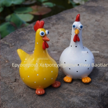 Διακοσμητικό κήπου από ρητίνη σε σχήμα κοτόπουλου – μοντέρνο μινιμαλιστικό στυλ, συσκευασία σε χαρτόνι