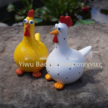 Διακοσμητικό κήπου από ρητίνη σε σχήμα κοτόπουλου – μοντέρνο μινιμαλιστικό στυλ, συσκευασία σε χαρτόνι