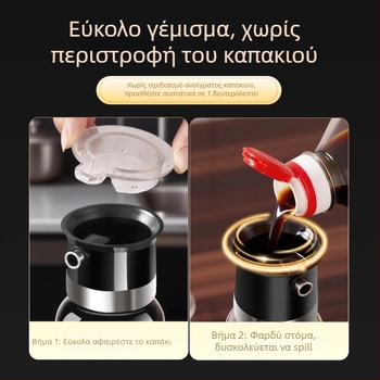 Μπουκάλι λαδιού με καπάκι χωρίς διαρροή – γυάλινο δοχείο κατάλληλο για τα τρόφιμα, μάρκα aileyou, μοντέρνο μινιμαλιστικό σχέδιο