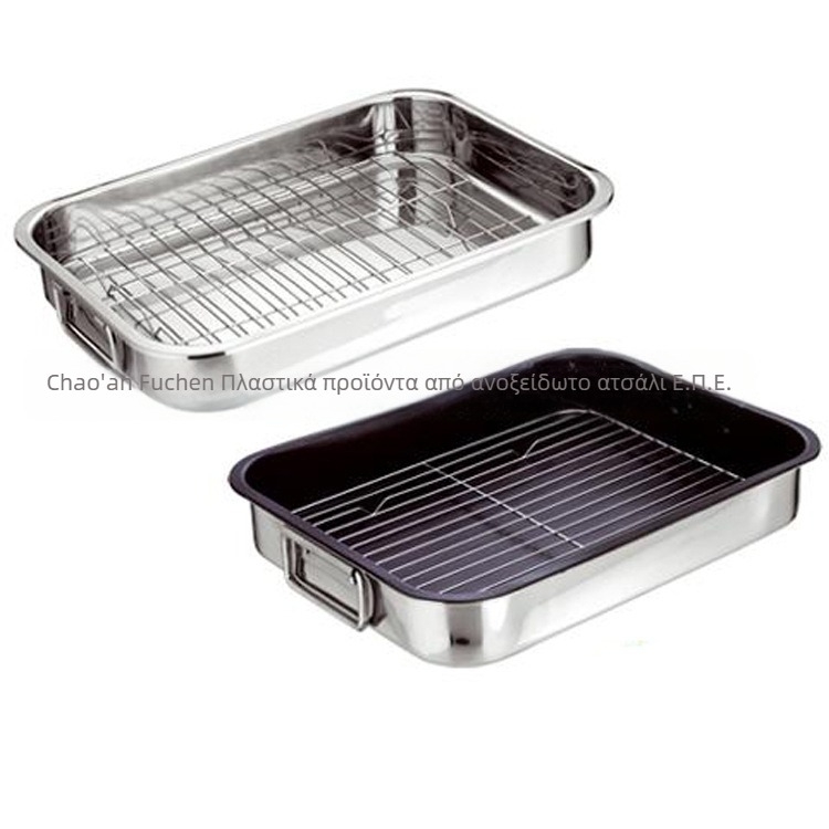Τετράγωνο τηγάνι σχάρας από ανοξείδωτο χάλυβα – JN, βάρος 2.5, σετ 2 τεμάχια