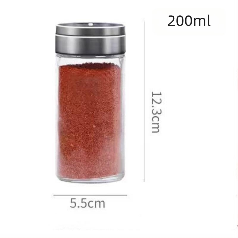 Τετράγωνο γυάλινο μπουκαλάκι για καρυκεύματα, διανομή στερεών καρυκευμάτων, διαφανές γυαλί, δυνατότητα εκτύπωσης λογότυπου