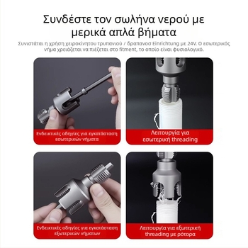 Dane εργαλεία σωληνώσεων PPR – συνδυασμένο εργαλείο εσωτερικής και εξωτερικής κοχλιώματος, σετ βιδώματος για σωλήνες PPR