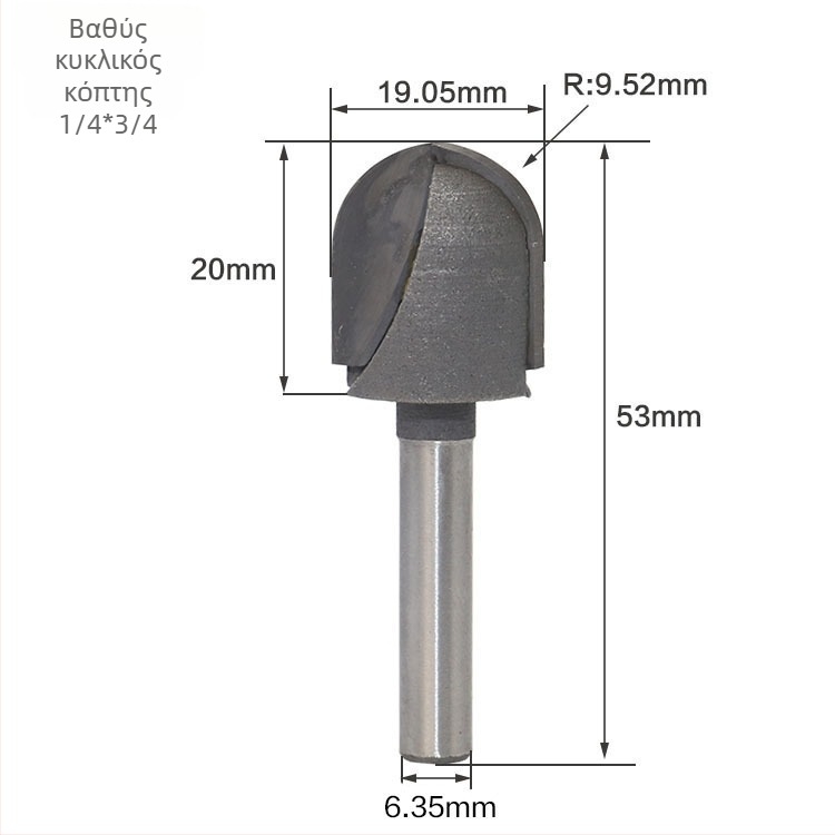 Ξυλουργική φρέζα, κράμα tungsten alloy, εκτεταμένο βαθύ κυρτό κάτω μέρος, επιφανειακή επεξεργασία με αμμοβολή
